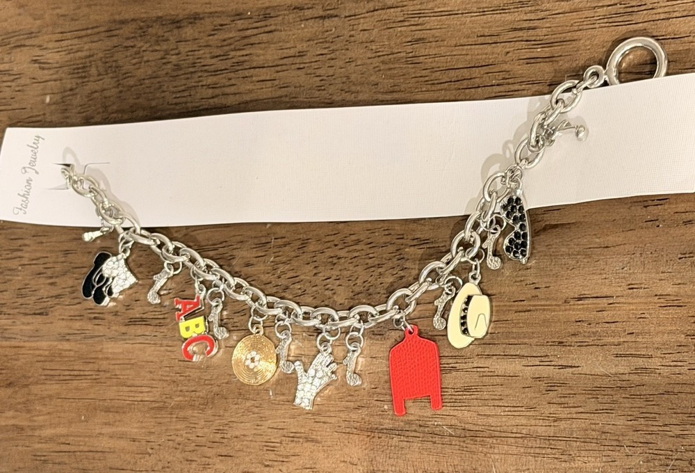 Michael Jackson Charm Bracelet Vintage Thriller Billie Jean ABC Music Charms-NWT
